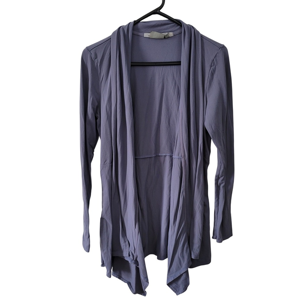 Athleta Womens Medium Cardigan Blue Gray Draped Open Front Yoga Wrap 860619